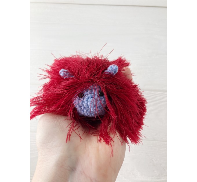 Amigurumi red and purple caterpillar