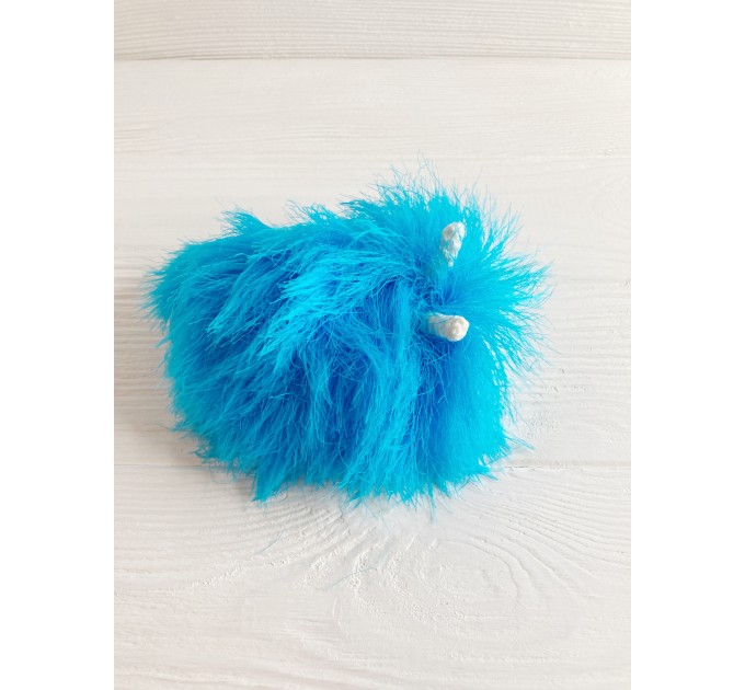 Amigurumi sky blue caterpillar