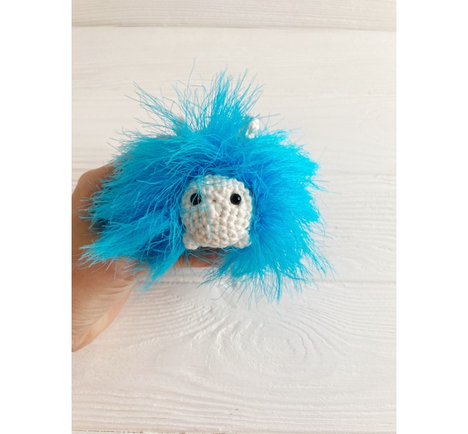 Amigurumi sky blue caterpillar