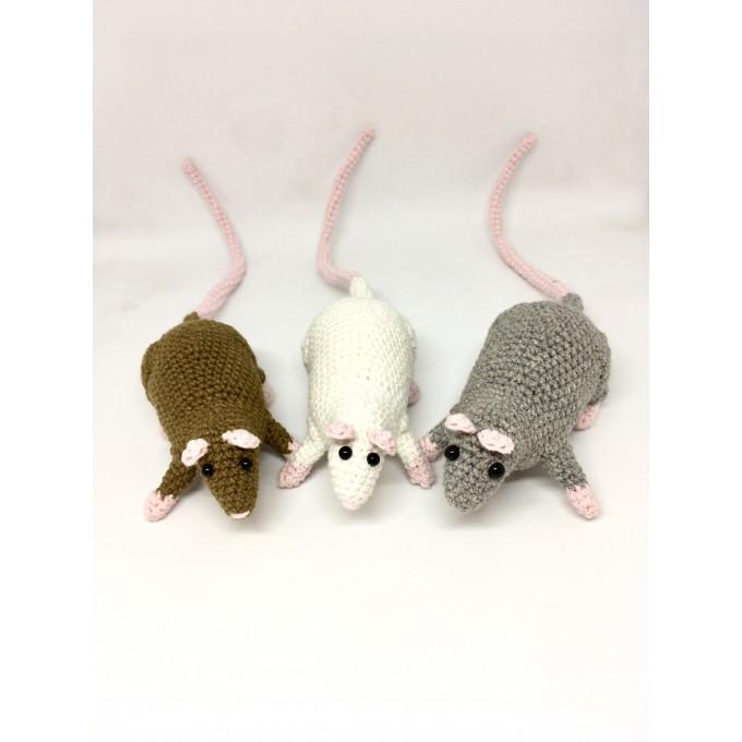 Set of 3 amigurumi rats