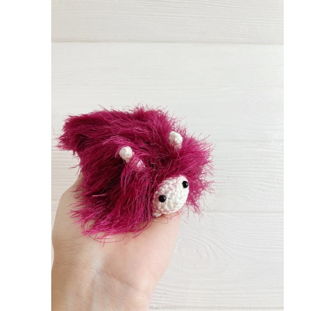 Amigurumi burgundy caterpillar
