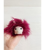 Amigurumi burgundy caterpillar