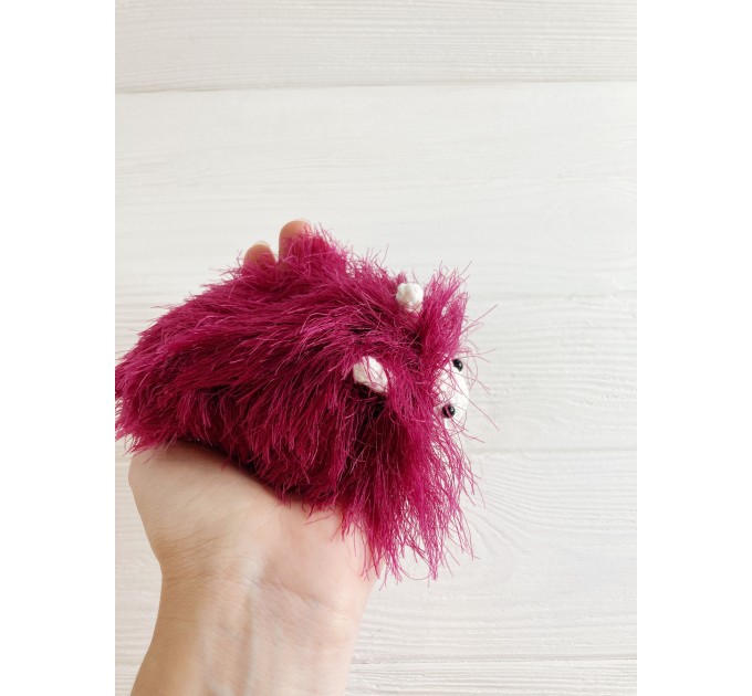 Amigurumi burgundy caterpillar