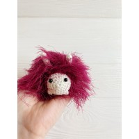Amigurumi burgundy caterpillar