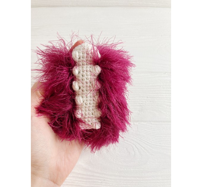 Amigurumi burgundy caterpillar