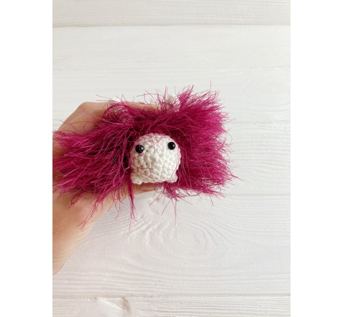 Amigurumi burgundy caterpillar