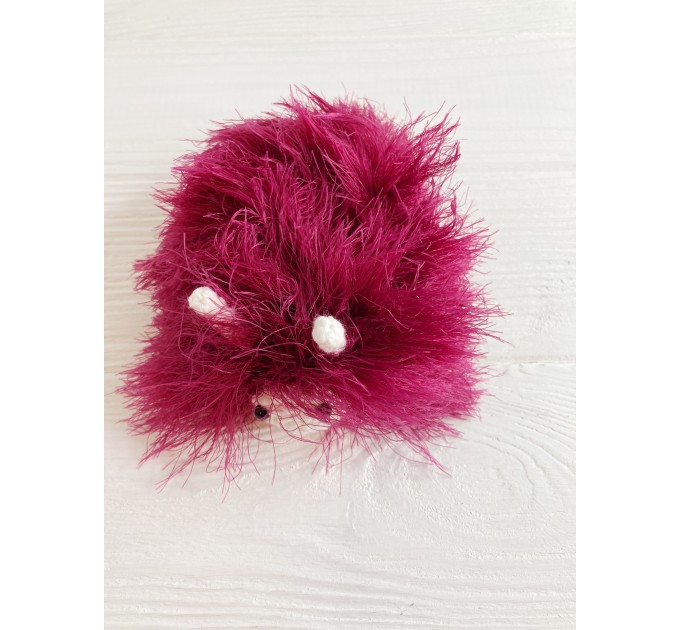 Amigurumi burgundy caterpillar