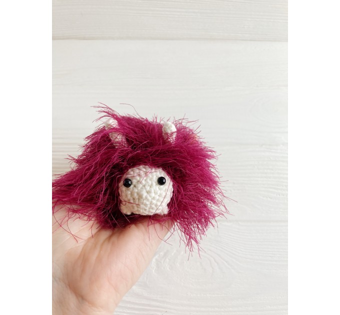 Amigurumi burgundy caterpillar
