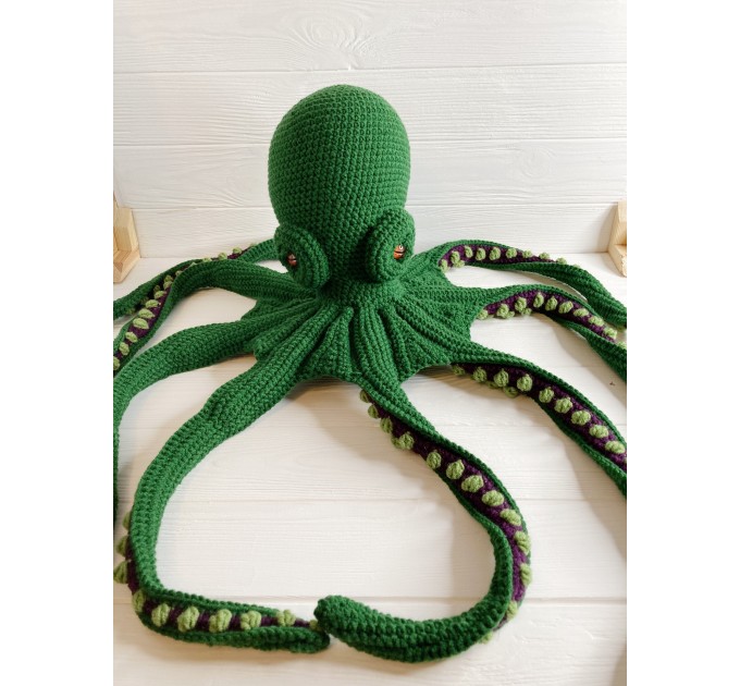 Large stuffed octopus green