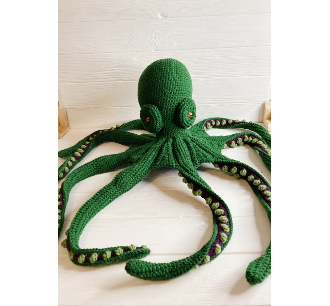 Large stuffed octopus green