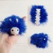 soft indigo caterpillar keychain