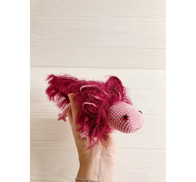 Stuffed animal pink axolotl