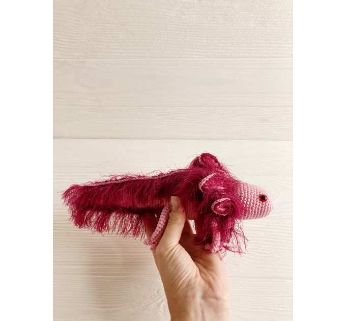 Stuffed animal pink axolotl