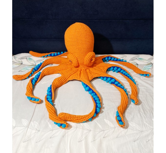 Giant stuffed octopus orange