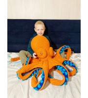 Giant stuffed octopus orange