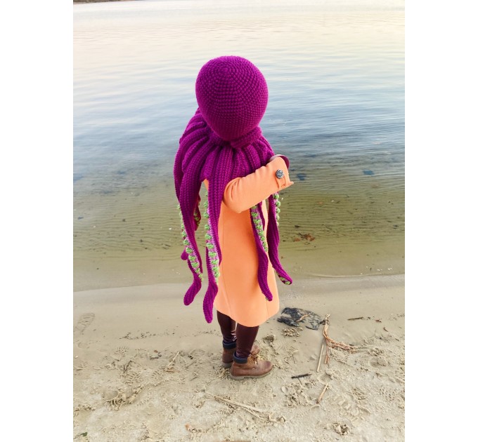 Giant stuffed octopus orange
