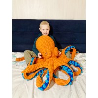Giant stuffed octopus orange