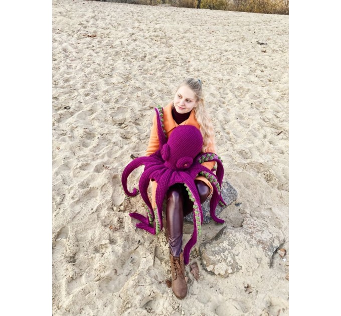 Giant stuffed octopus orange