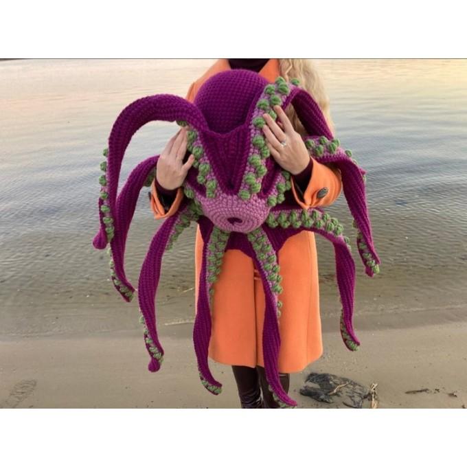 giant stuffed octopus purple