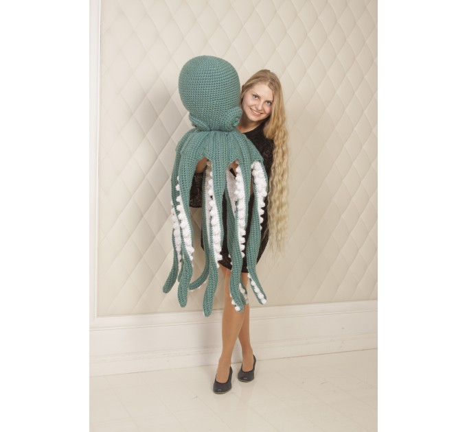 Giant stuffed octopus orange