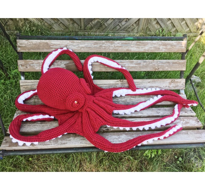 Giant stuffed octopus orange