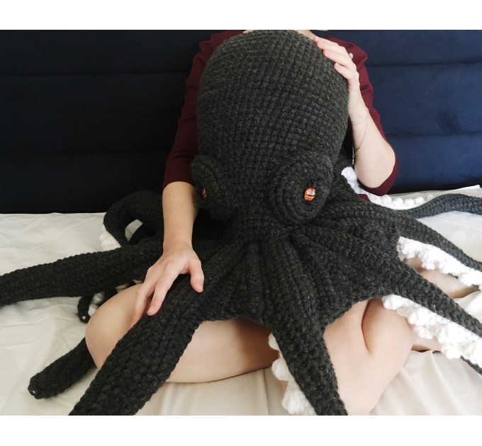 Giant stuffed octopus orange