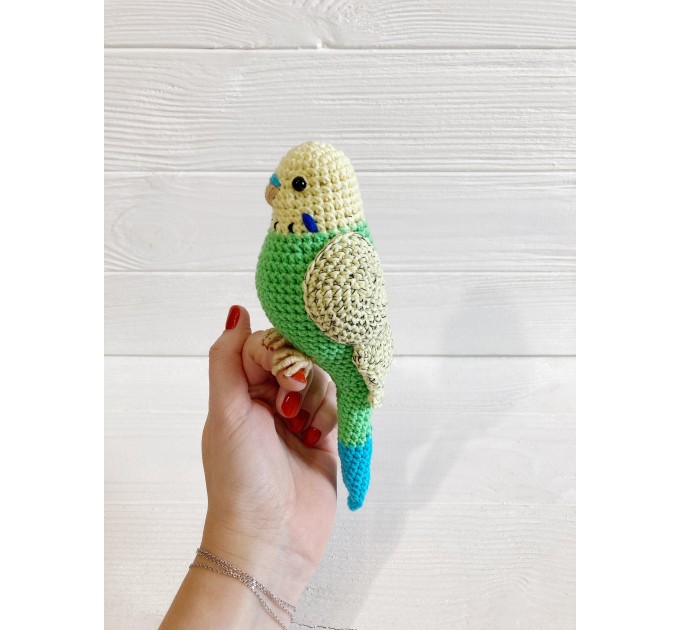 Stuffed budgie parrot