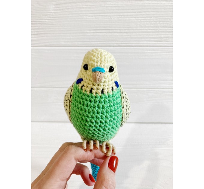 Stuffed budgie parrot