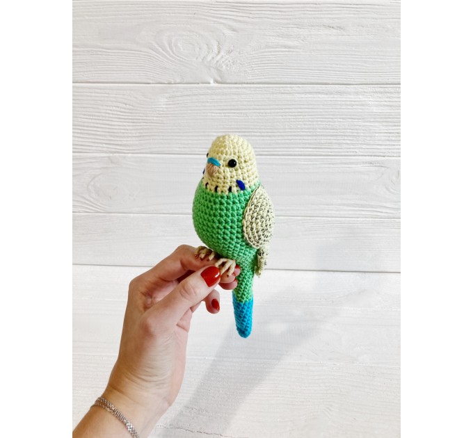 Stuffed budgie parrot
