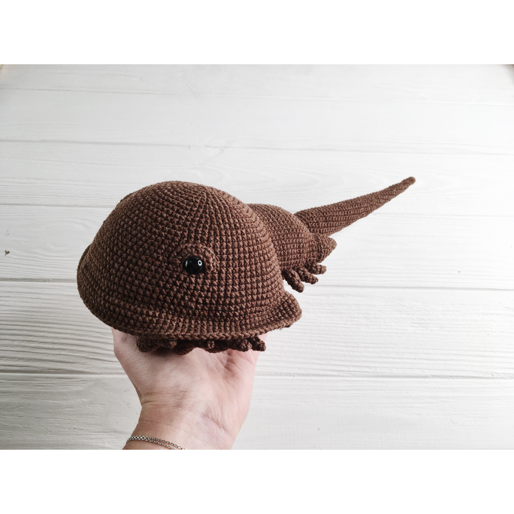 Stuffed sea creature, crochet sea animal, plush horseshoe crab