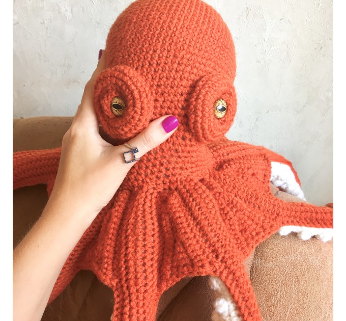 Large stuffed octopus orange