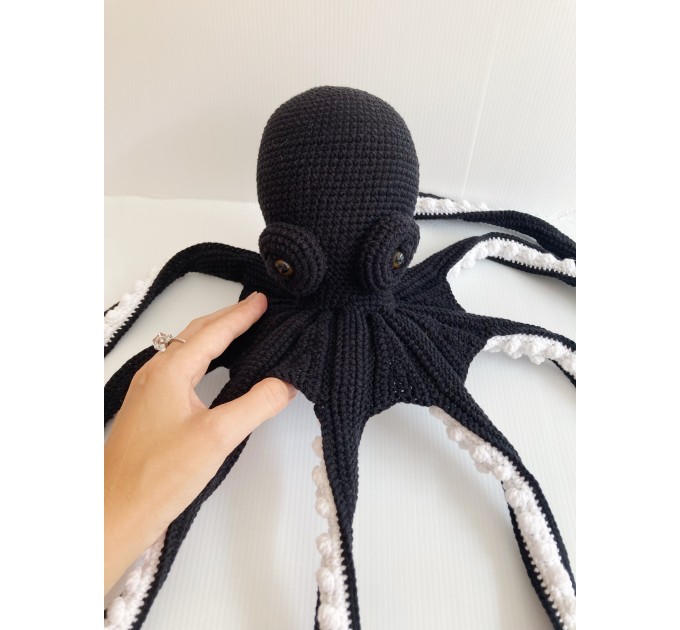 Big stuffed octopus black