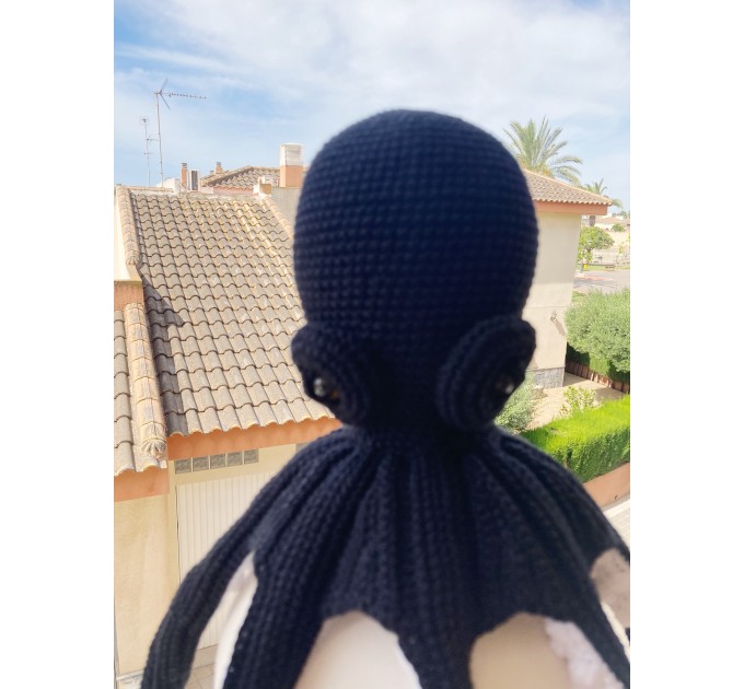 Big stuffed octopus black