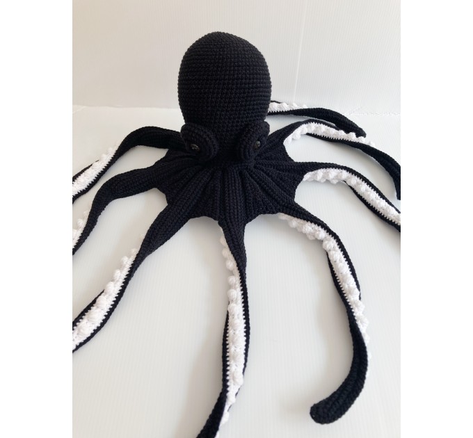 Big stuffed octopus black