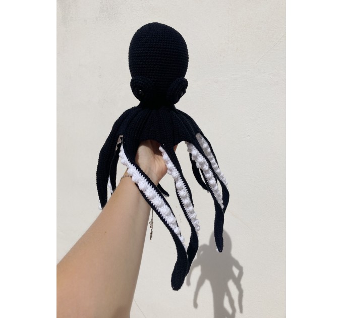 Big stuffed octopus black