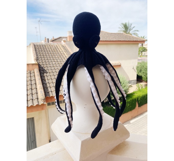 Big stuffed octopus black