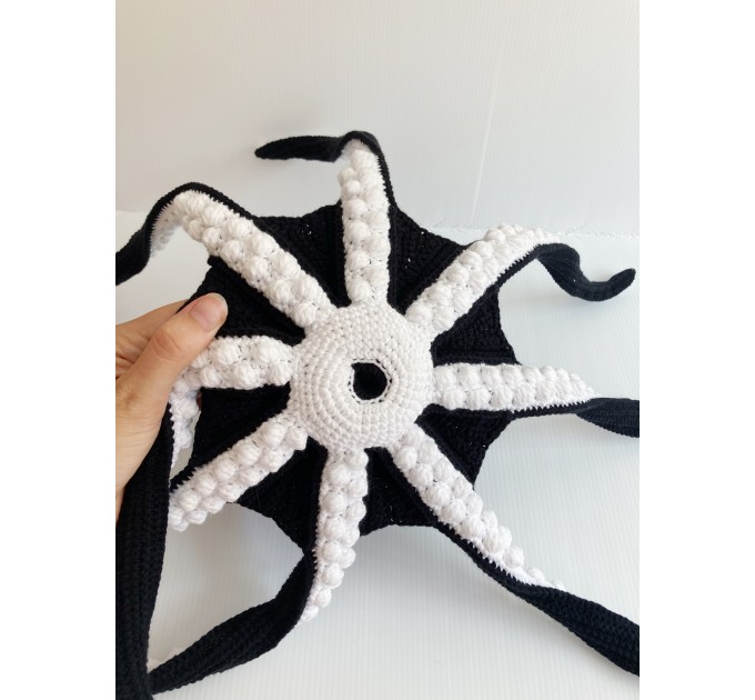 Big stuffed octopus black