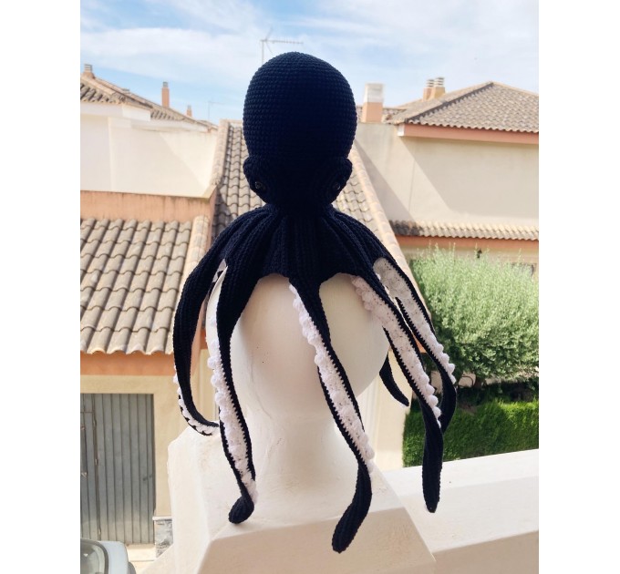 Big stuffed octopus black