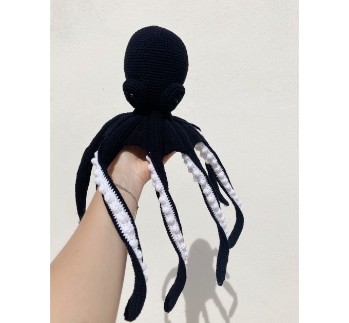 Big stuffed octopus black