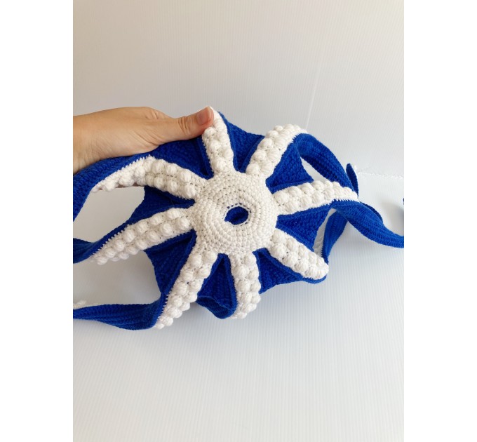 Big stuffed octopus indigo