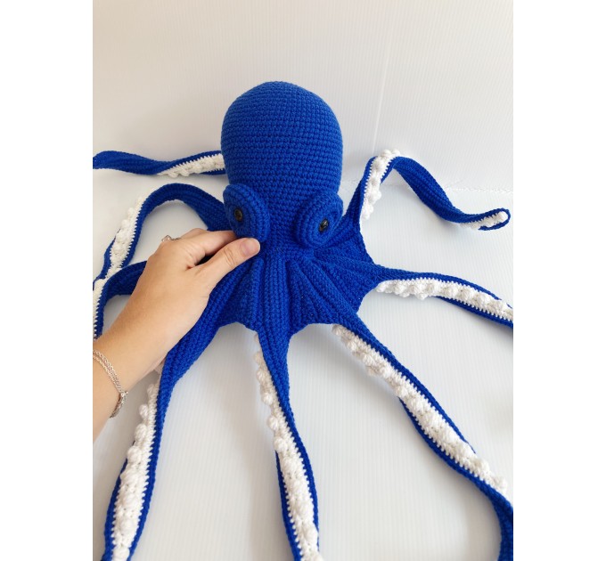 Big stuffed octopus indigo