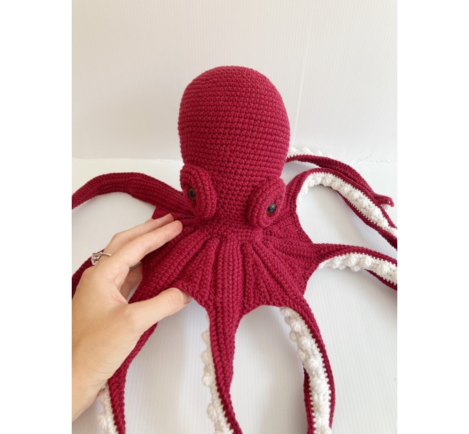 Big stuffed octopus red