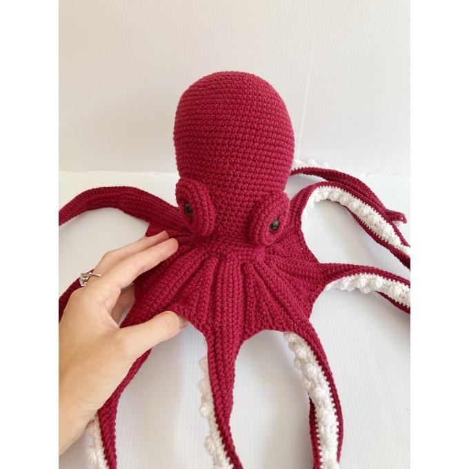 red stuffed animal octopus
