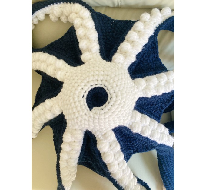Giant stuffed octopus blue