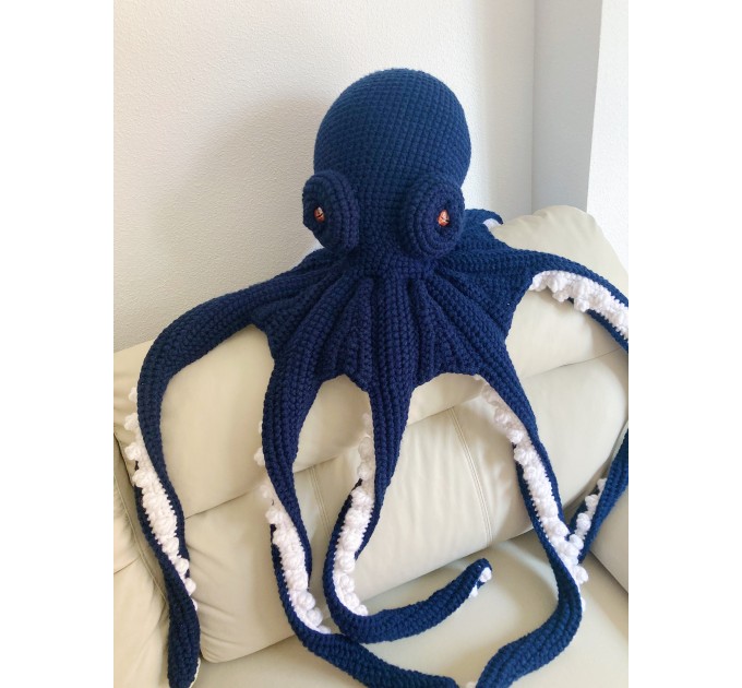Giant stuffed octopus blue