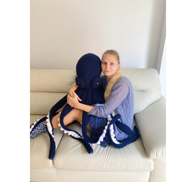 Giant stuffed octopus blue