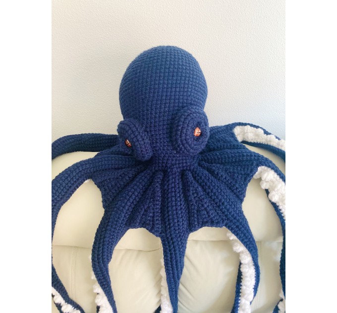 Giant stuffed octopus blue