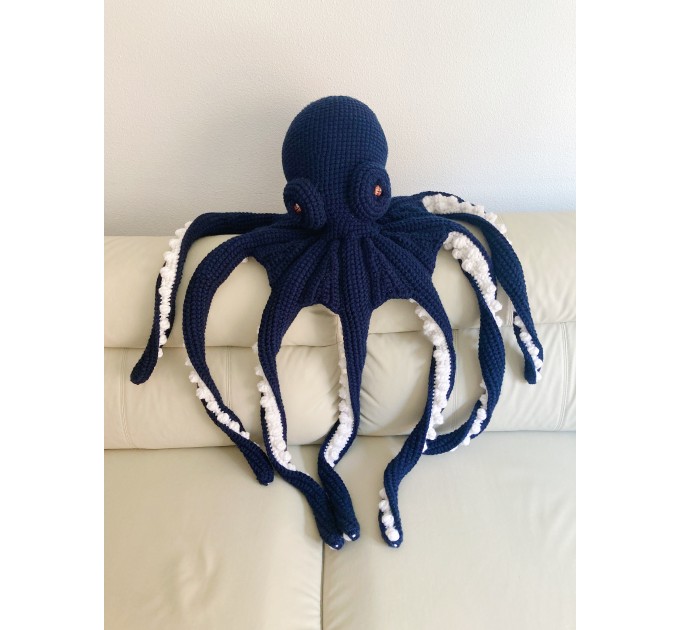 Giant stuffed octopus blue