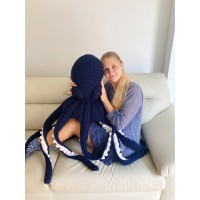 Giant stuffed octopus blue