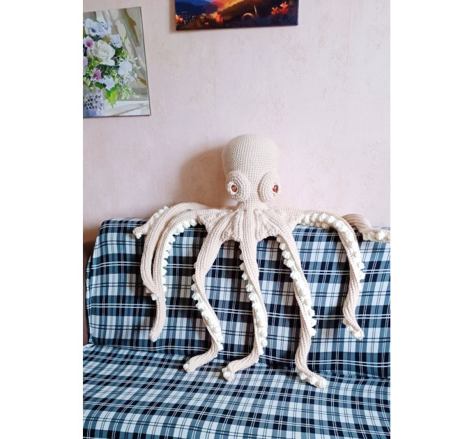 Giant stuffed octopus beige